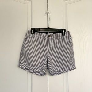 Vertical Blue & White Stripe Shorts